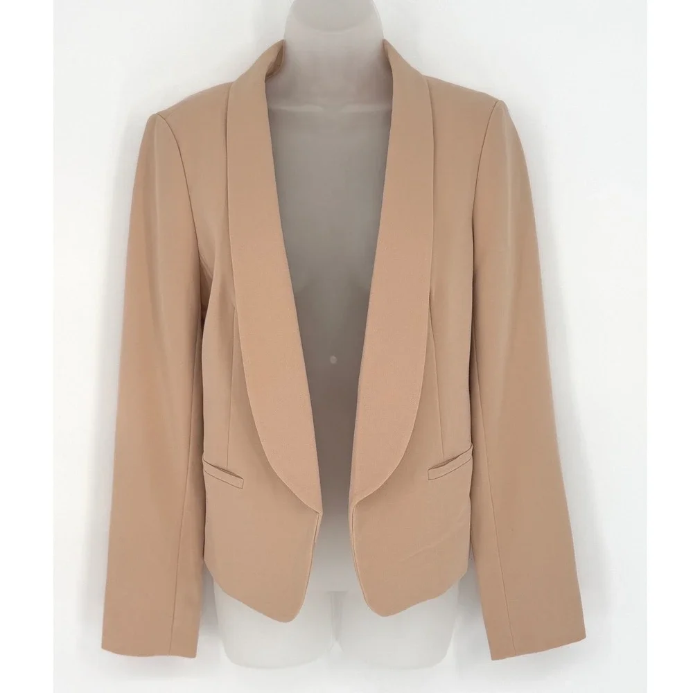 Ann Taylor Loft 6 Beige Open Front‎ Blazer Business Career Jacket Academia 92-50